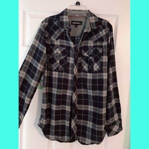 Blue and white flannel